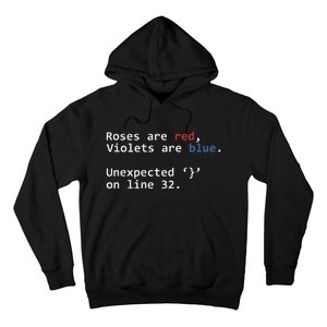 Roses Are Red Violets Are Blue Unexpected Programmer Coding Hoodie