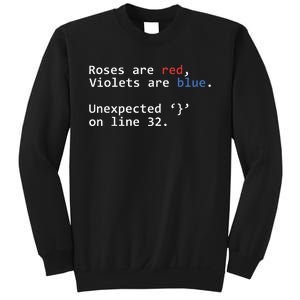 Roses Are Red Violets Are Blue Unexpected Programmer Coding Sweatshirt