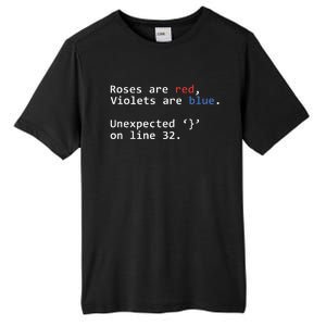 Roses Are Red Violets Are Blue Unexpected Programmer Coding Tall Fusion ChromaSoft Performance T-Shirt