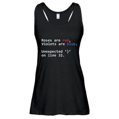 Roses Are Red Violets Are Blue Unexpected Programmer Coding Ladies Essential Flowy Tank