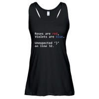 Roses Are Red Violets Are Blue Unexpected Programmer Coding Ladies Essential Flowy Tank