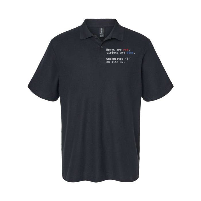 Roses Are Red Violets Are Blue Unexpected Programmer Coding Softstyle Adult Sport Polo