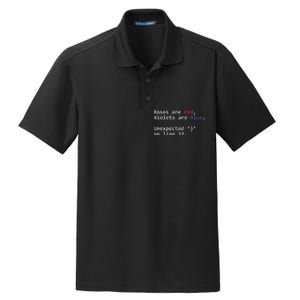 Roses Are Red Violets Are Blue Unexpected Programmer Coding Dry Zone Grid Polo