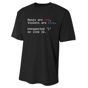 Roses Are Red Violets Are Blue Unexpected Programmer Coding Performance Sprint T-Shirt