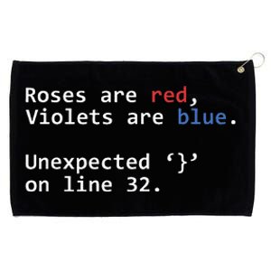 Roses Are Red Violets Are Blue Unexpected Programmer Coding Grommeted Golf Towel