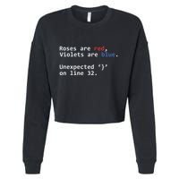Roses Are Red Violets Are Blue Unexpected Programmer Coding Cropped Pullover Crew