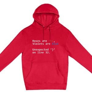 Roses Are Red Violets Are Blue Unexpected Programmer Coding Premium Pullover Hoodie