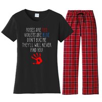 Roses Are Red Violets Are Blue Funny True Crime Women's Flannel Pajama Set