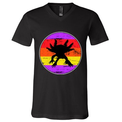 Retro Axolotl V-Neck T-Shirt