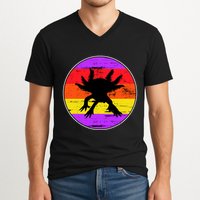 Retro Axolotl V-Neck T-Shirt