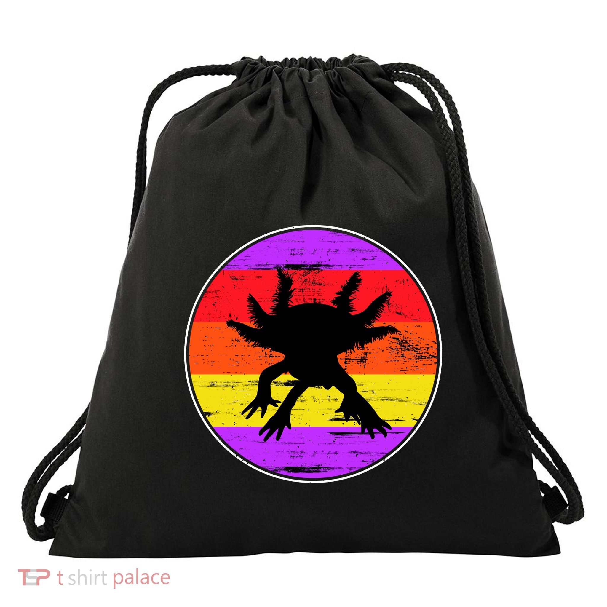 Retro Axolotl Drawstring Bag