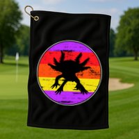 Retro Axolotl Golf Towel
