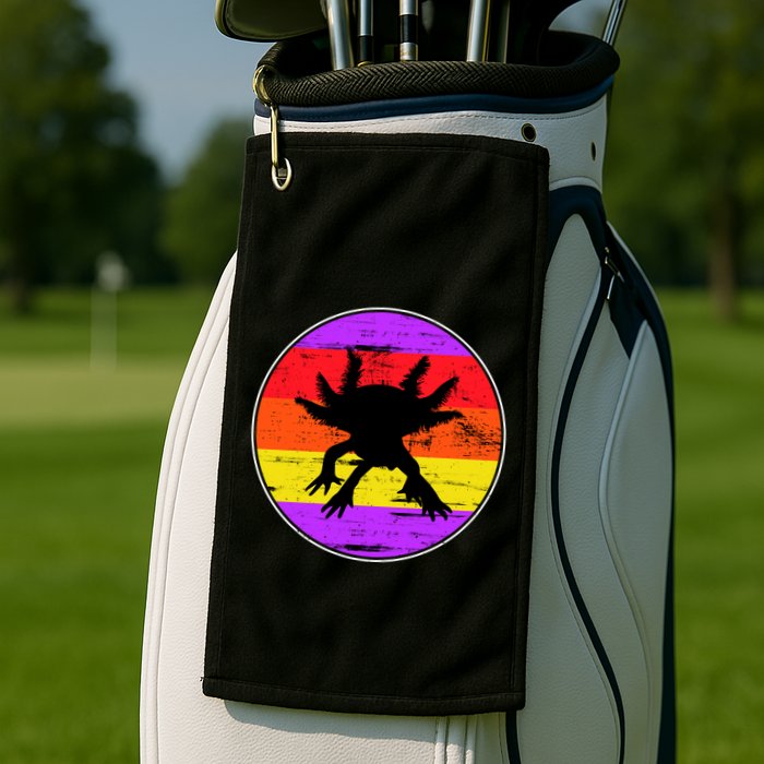 Retro Axolotl Golf Towel