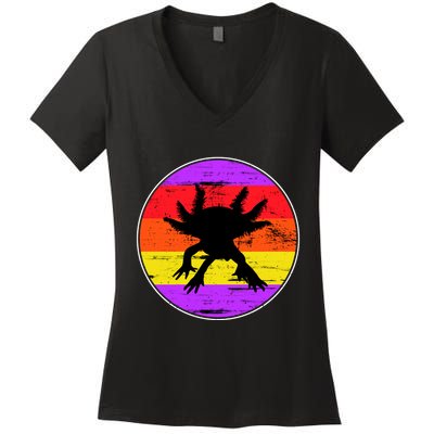 Retro Axolotl Women's V-Neck T-Shirt