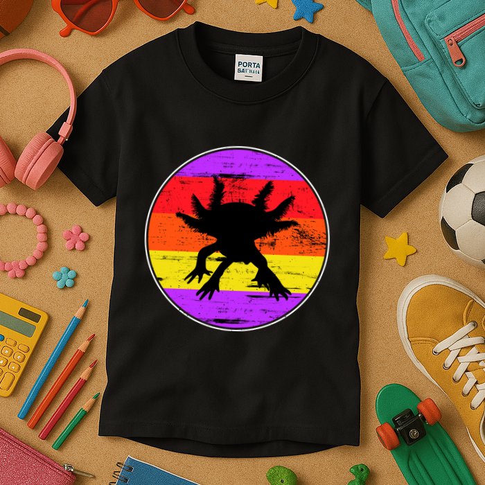Retro Axolotl Kids T-Shirt
