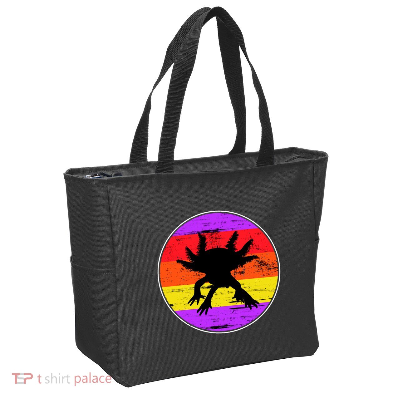 Retro Axolotl Zip Tote Bag