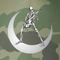 Rock And Roll Skeleton Playing Guitar Rock On Moon Halloween Legacy Tie Dye Trucker Hat