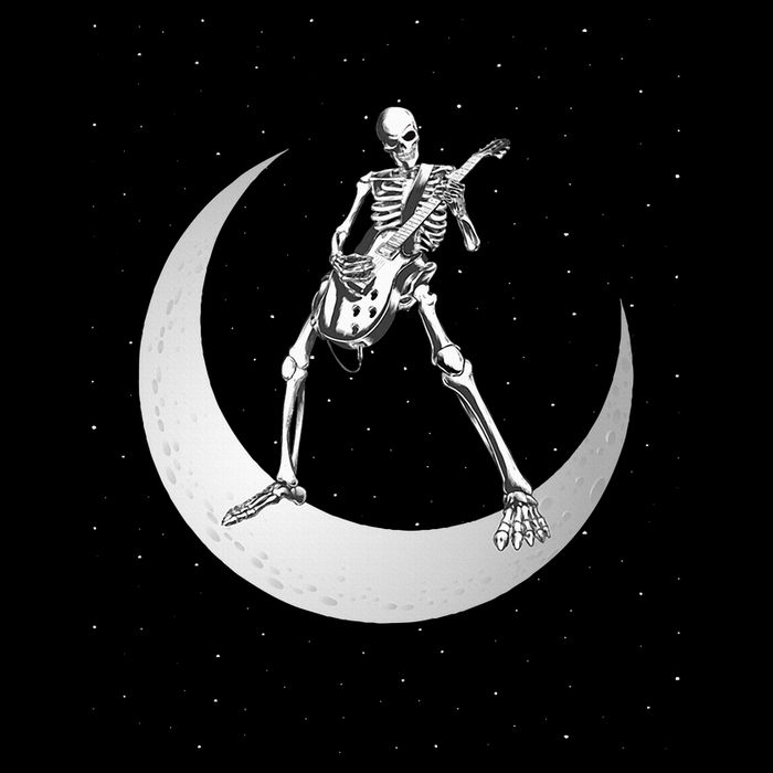 Rock And Roll Skeleton Playing Guitar Rock On Moon Halloween Wool Snapback Cap