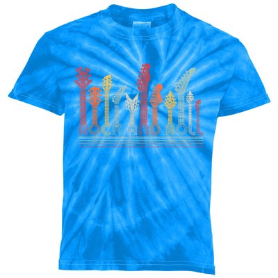 Rock And Roll Gift Retro Style Gift Kids Tie-Dye T-Shirt