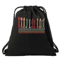 Rock And Roll Vintage Design Concert Band Rock Music Lover Gift Drawstring Bag