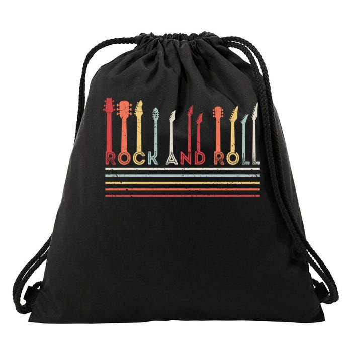 Rock And Roll Vintage Design Concert Band Rock Music Lover Gift Drawstring Bag