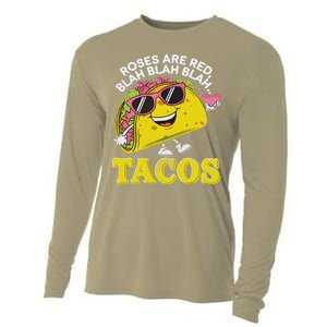 Roses Are Red Blah Tacos Valentine Day Food Lover Cooling Performance Long Sleeve Crew