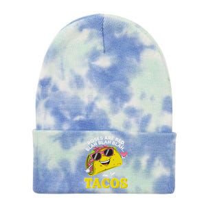 Roses Are Red Blah Tacos Valentine Day Food Lover Tie Dye 12in Knit Beanie