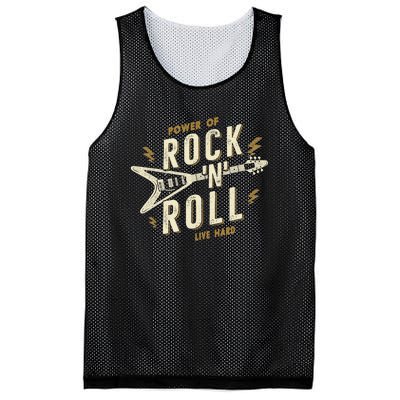 Rock And Roll Vintage Guitar Retro Music Lover Souvenir Mesh Reversible Basketball Jersey Tank