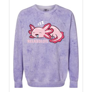 Relaxolotl Axolotls Colorblast Crewneck Sweatshirt