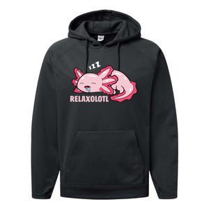 Relaxolotl Axolotls Performance Fleece Hoodie