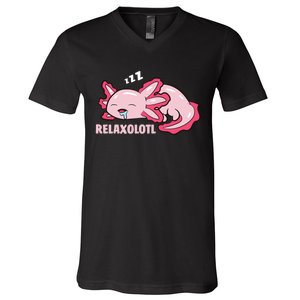 Relaxolotl Axolotls V-Neck T-Shirt