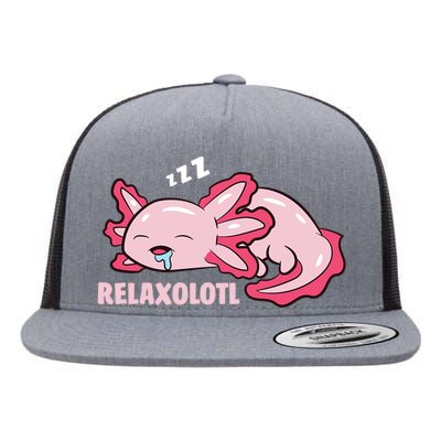 Relaxolotl Axolotls Flat Bill Trucker Hat