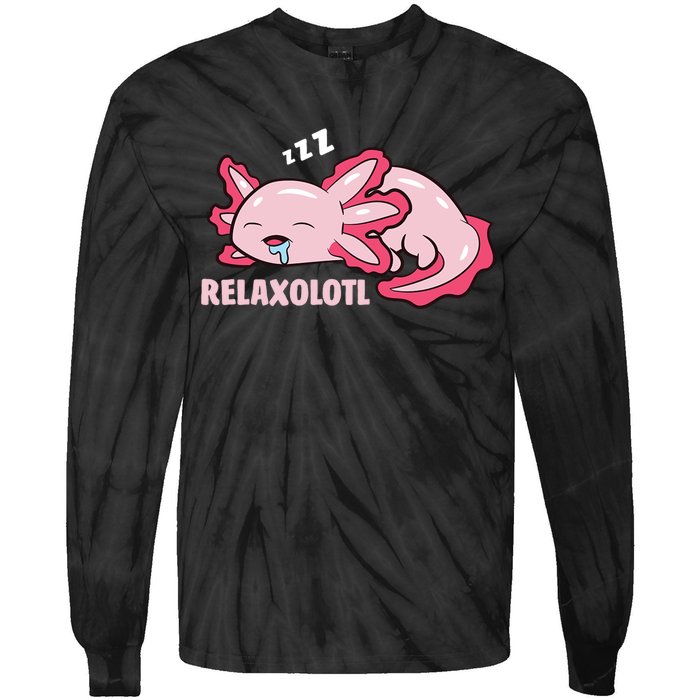 Relaxolotl Axolotls Tie-Dye Long Sleeve Shirt