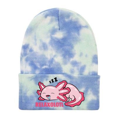 Relaxolotl Axolotls Tie Dye 12in Knit Beanie