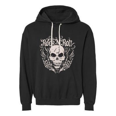 Rock And Roll Skeleton Hand Garment-Dyed Fleece Hoodie