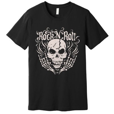 Rock And Roll Skeleton Hand Premium T-Shirt