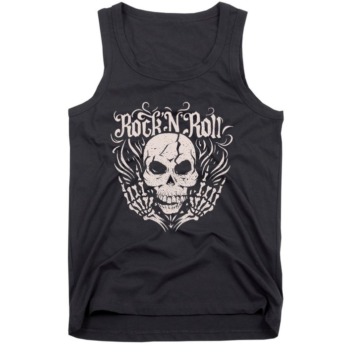 Rock And Roll Skeleton Hand Tank Top