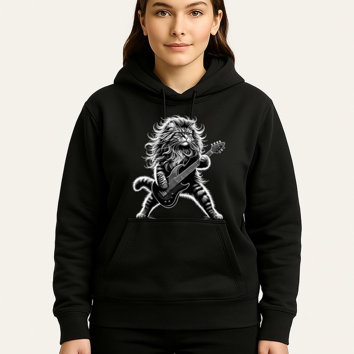 Rock And Roll Cat Playing Guitar Hoodie