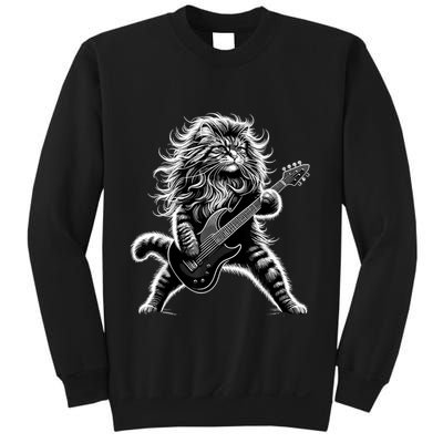 Rock And Roll Cat Playing Guitar Sweatshirt