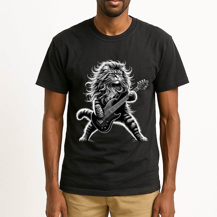Rock And Roll Cat Playing Guitar Tall T-Shirt