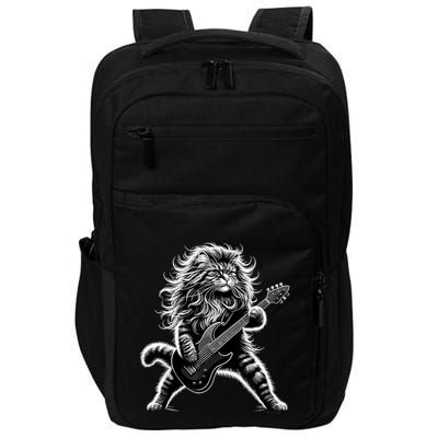 Rock And Roll Cat Playing Guitar Impact Tech Backpack