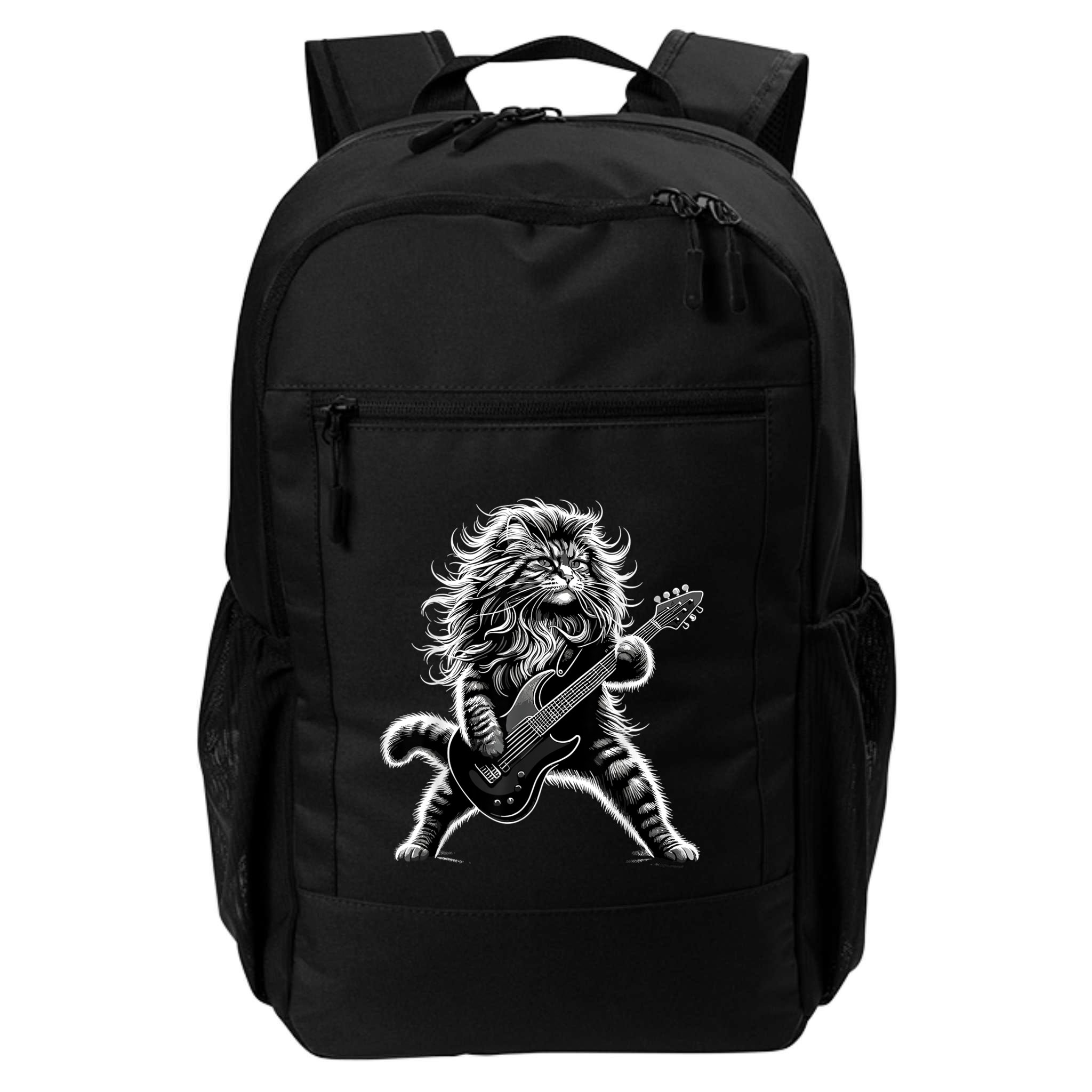 Rock And Roll Cat Playing Guitar Backpack