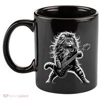 Rock And Roll Cat Playing Guitar 11oz C Handle Ceramic Mug
