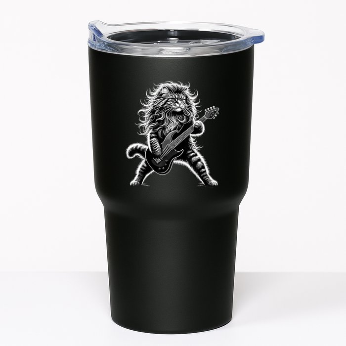 Rock And Roll Cat Playing Guitar Tumbler