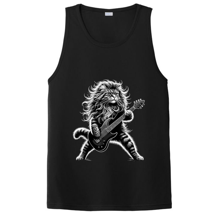 Rock And Roll Cat Playing Guitar PosiCharge Competitor Tank