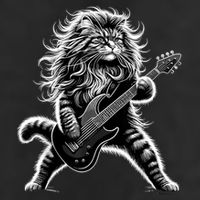 Rock And Roll Cat Playing Guitar Golf Towel