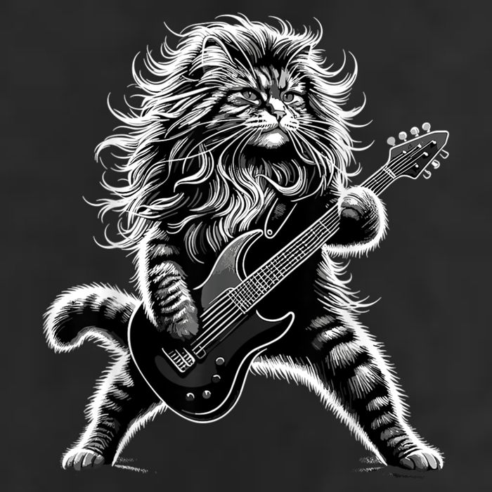 Rock And Roll Cat Playing Guitar Golf Towel