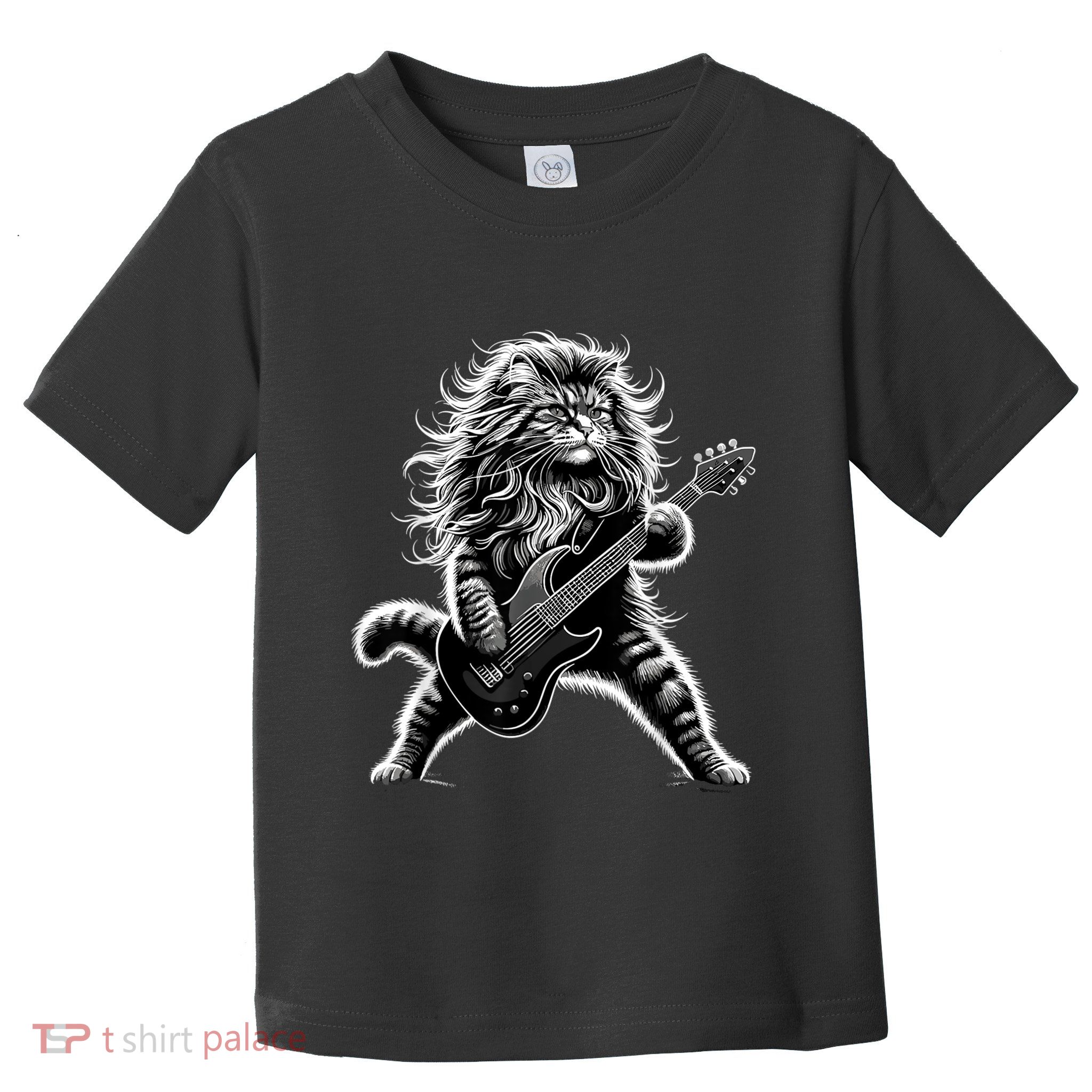 Rock And Roll Cat Playing Guitar Toddler T-Shirt