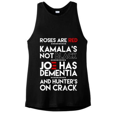 Roses Are Red Kamala's Not Black Joe Has Dementia And Hunters On Crack Ladies PosiCharge Tri-Blend Wicking Tank