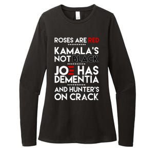 Roses Are Red Kamala's Not Black Joe Has Dementia And Hunters On Crack Womens CVC Long Sleeve Shirt